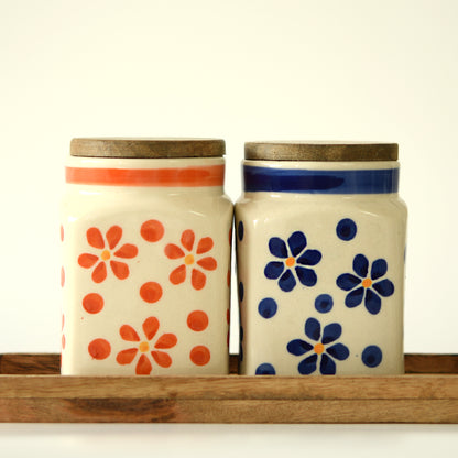 Orange Petal Blossom Storage Jar