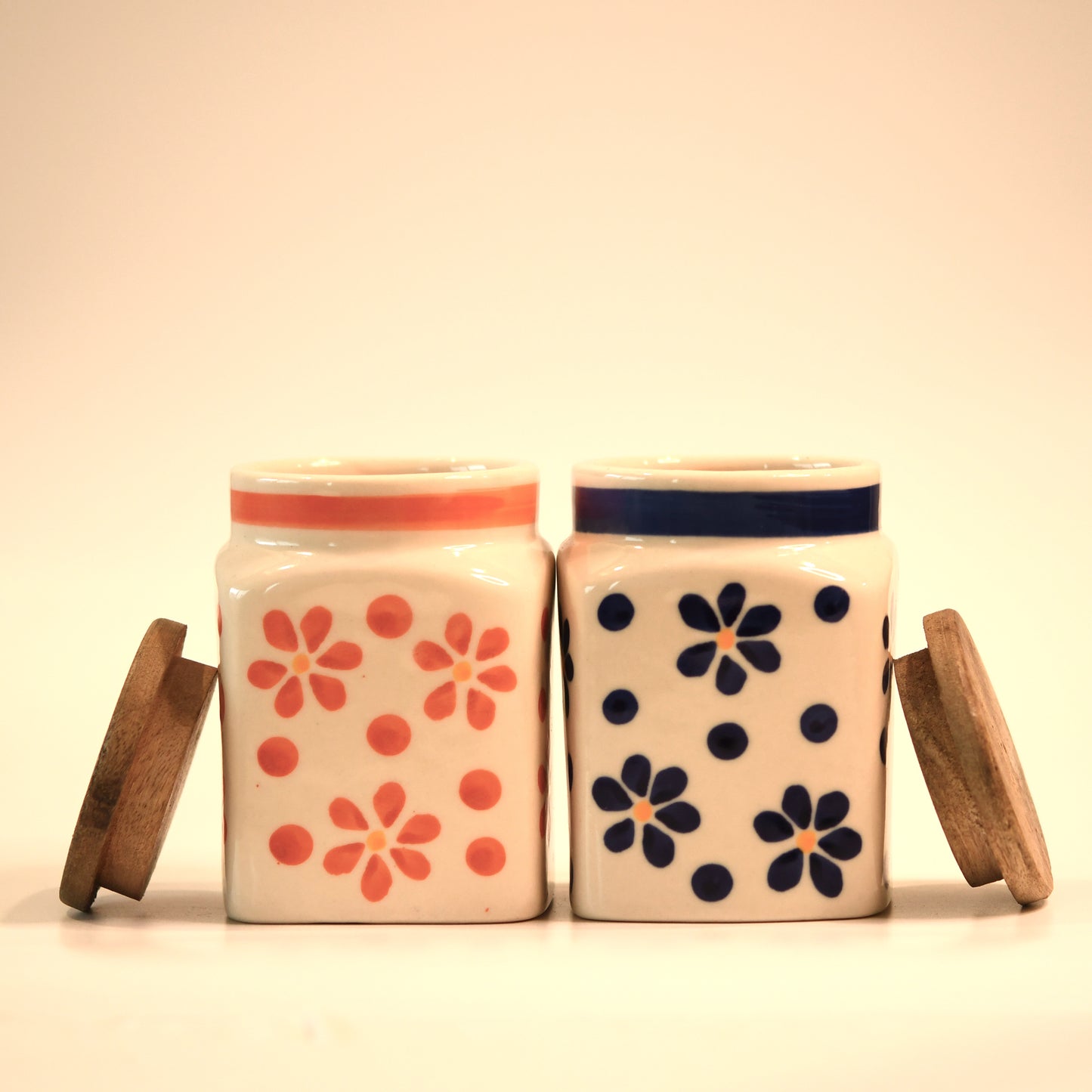 Blue Petal Blossom Storage Jar