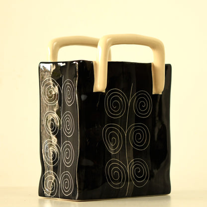 Midnight Swirls Black Cutlery Holder Basket