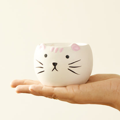 His & Hers Cute Kitty Planter Set of 2