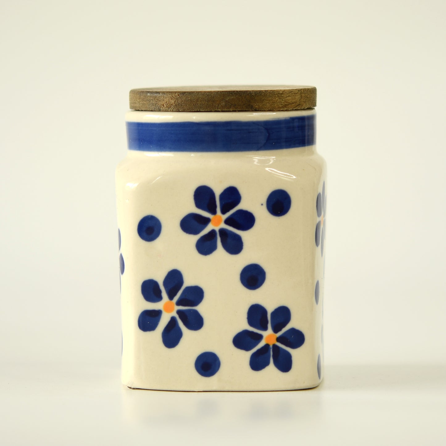 Blue Petal Blossom Storage Jar