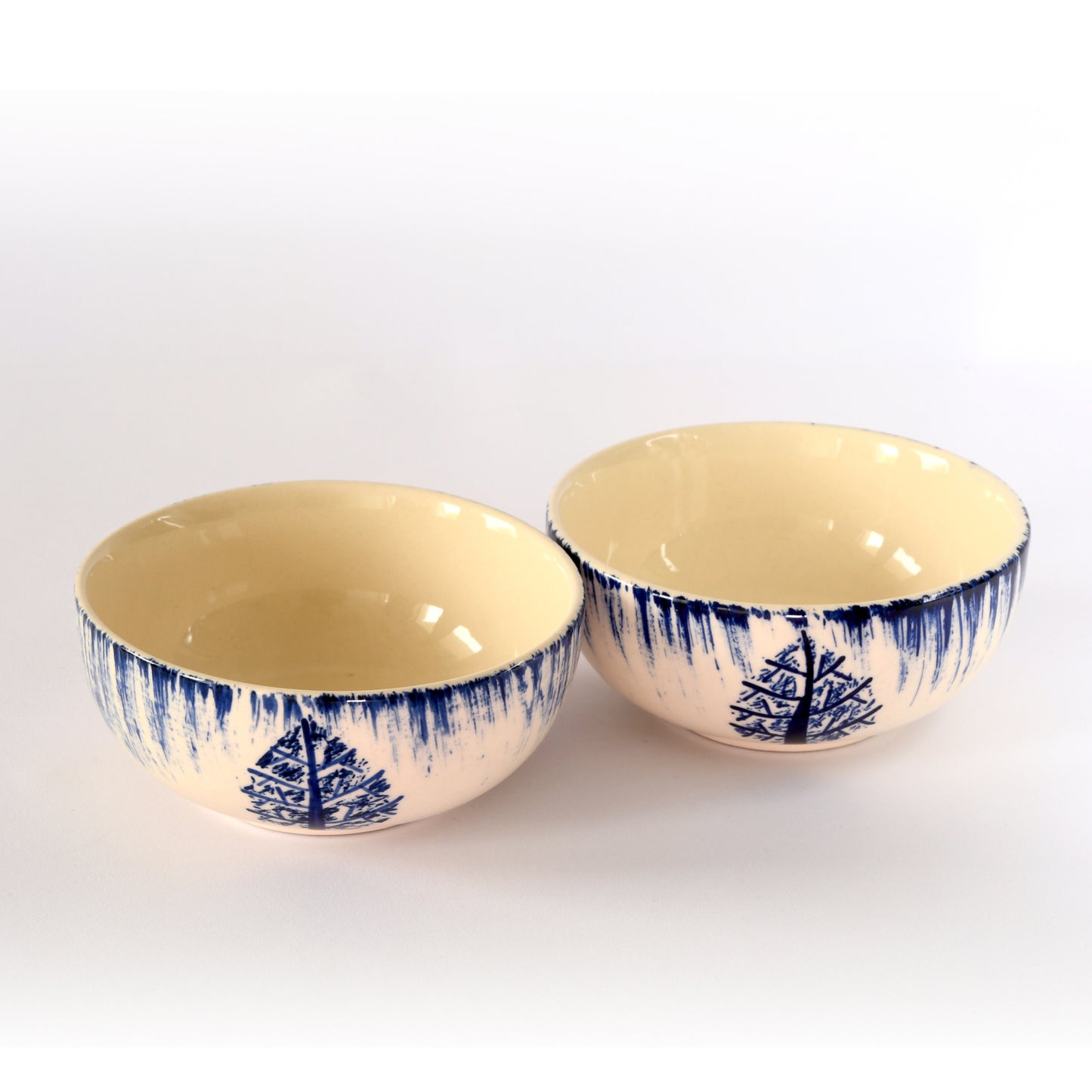 Bowl Katori Set of 2 - Blue Leaf Elegance