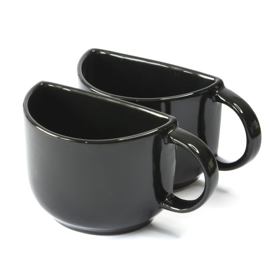 Duo Delight Half-Mug Cup Set of 2 - Black