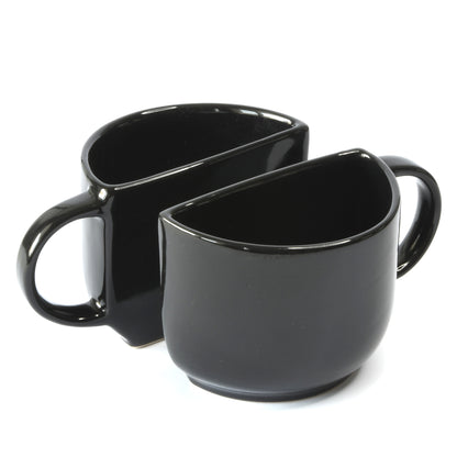 Duo Delight Half-Mug Cup Set of 2 - Black