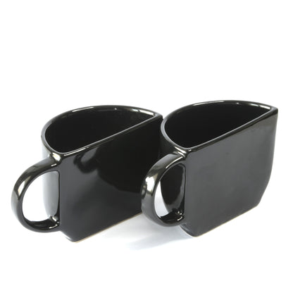 Duo Delight Half-Mug Cup Set of 2 - Black