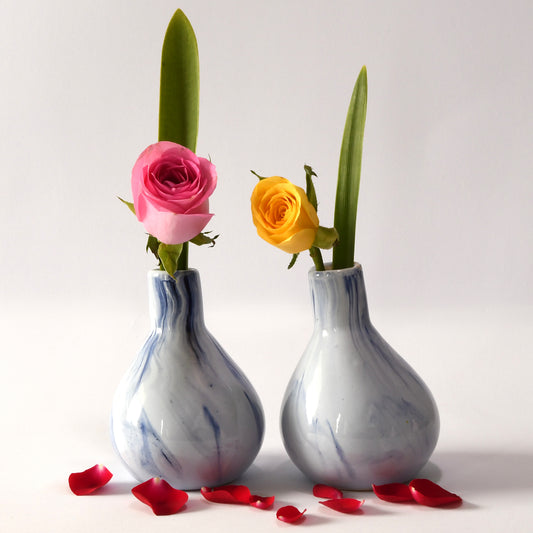 Tilt 'n' Bloom Flower Bottle Pot Set of 2 - Blue