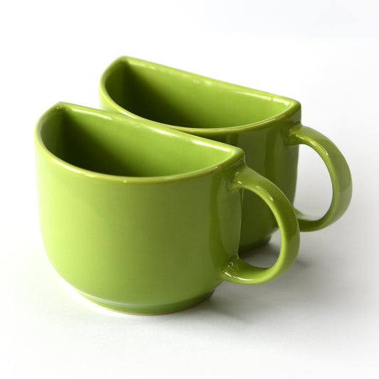 Duo Delight Half-Mug Cup Set of 2 - Green