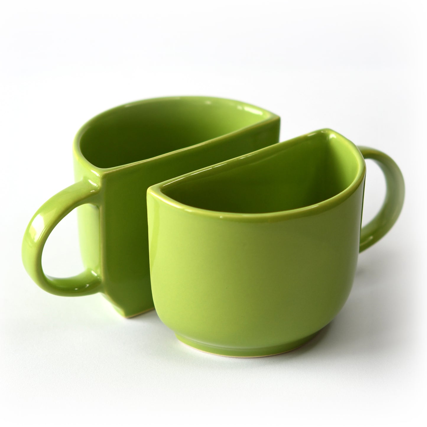 Duo Delight Half-Mug Cup Set of 2 - Green