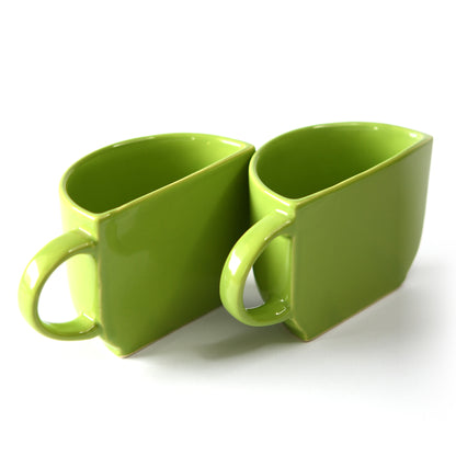 Duo Delight Half-Mug Cup Set of 2 - Green