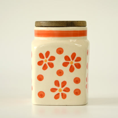 Orange Petal Blossom Storage Jar