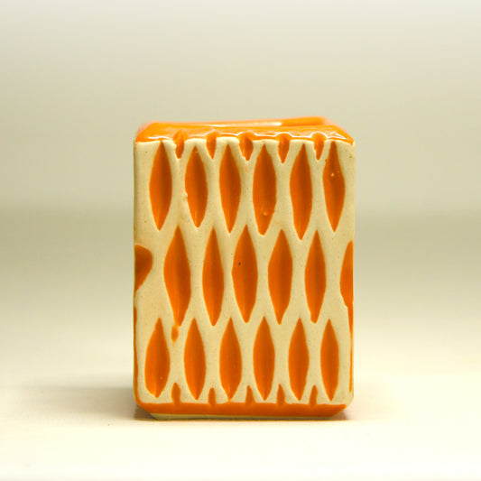 MeshCraft Ceramic Planter - Orange