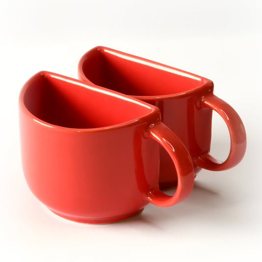 Duo Delight Half-Mug Cup Set of 2 - Red