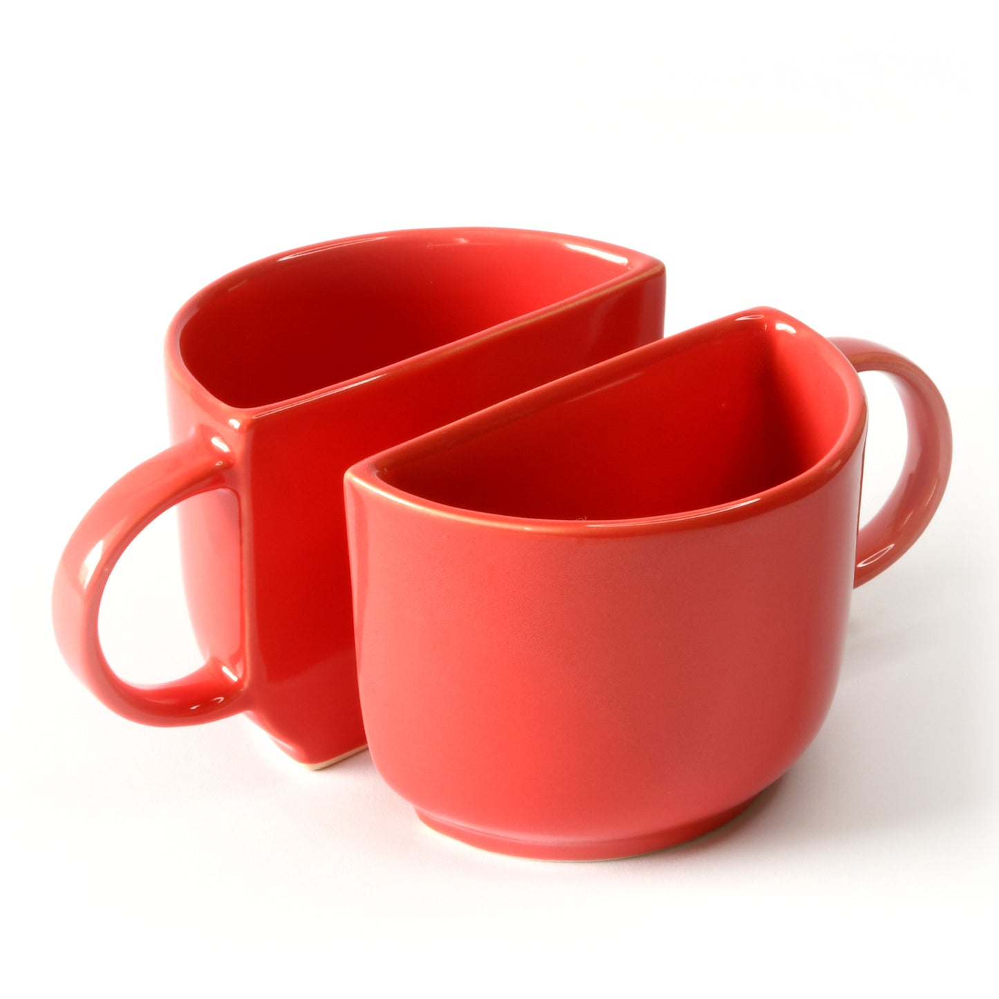 Duo Delight Half-Mug Cup Set of 2 - Red