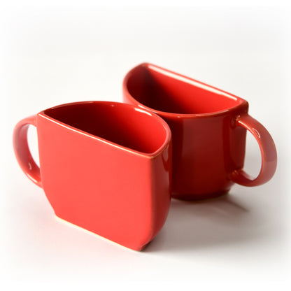 Duo Delight Half-Mug Cup Set of 2 - Red