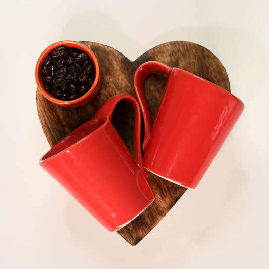 Twin Harmony Coffee Mug Set of 2 - Red