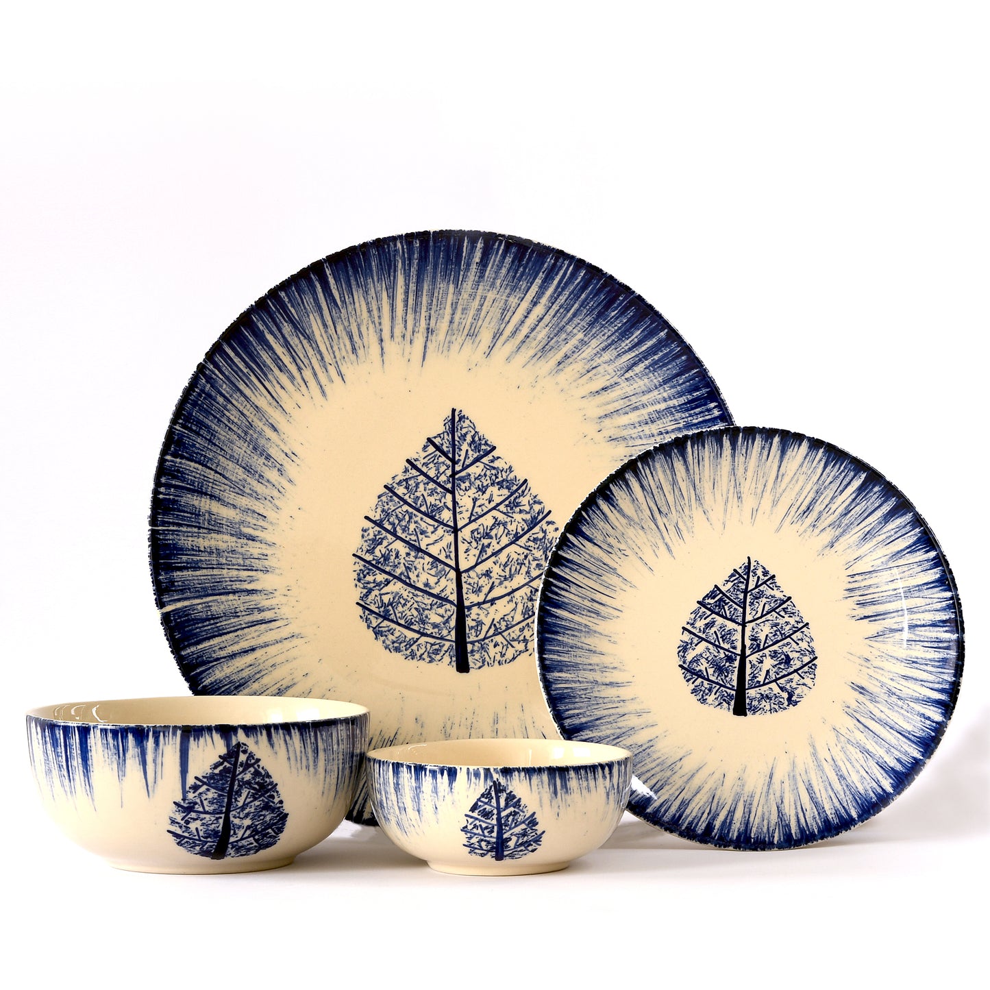 Blue Leaf Elegance Dinner Set