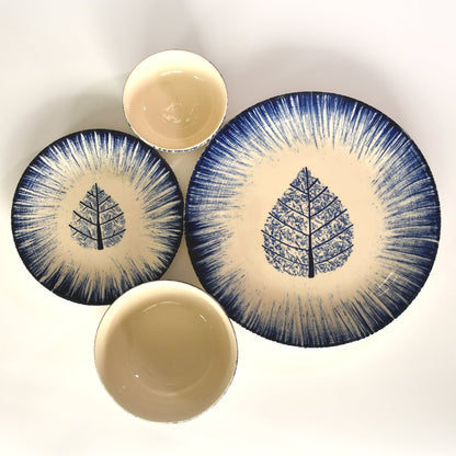 Bowl Katori Set of 2 - Blue Leaf Elegance