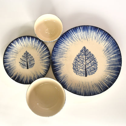 Blue Leaf Elegance Dinner Set