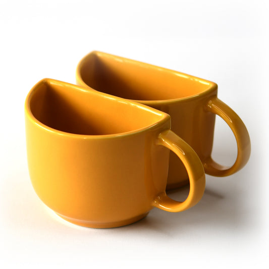 Duo Delight Half-Mug Cup Set of 2 - Yellow