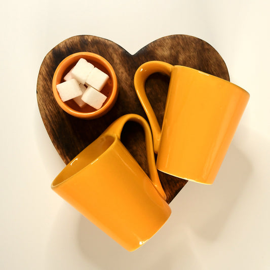 Twin Harmony Coffee Mug Set of 2 - Yellow