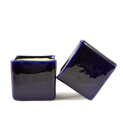 ColourPop Cube Plant Holder - Dark Blue